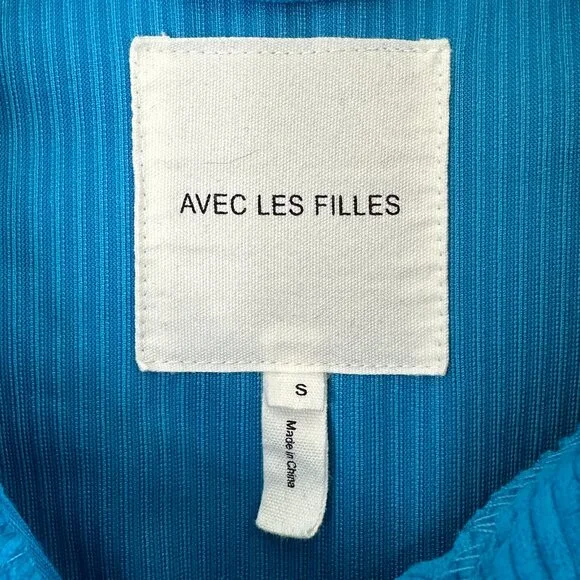 AVEC LES FILLES Tamra Corduroy Shirt Jacket Blue Small - Picture 4 of 11